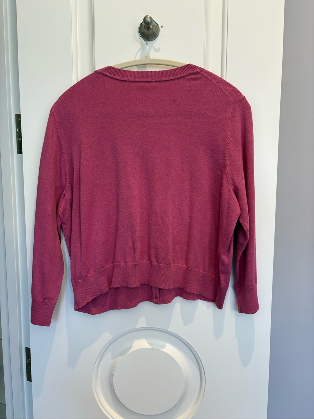 Boden Raspberry Pink Crewneck Button-Front Cardigan - Picture 6 of 6